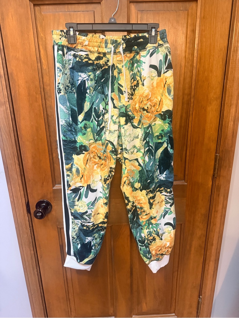 LuLaRoe Yellow and Green Floral Women’s  Jogger Pants